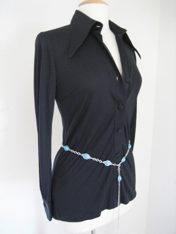 60s Silk Knit Maxi Skirt and tunic top Set / Mod … - image 8