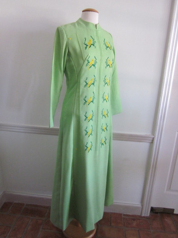 Embroidered Caftan / Vintage Caftan / Bird Embroi… - image 4