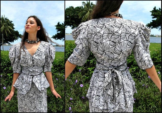 Vintage 80s Peplum Skirt Suit: Holly's Harp Two-P… - image 2