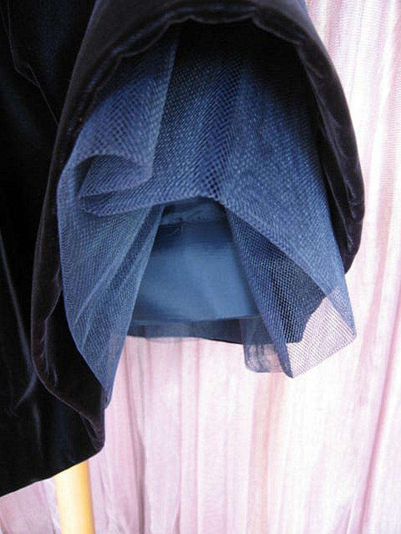 Vintage Scaasi Blue Velvet Dress: Couture Boutique, Fits S/M bild 9