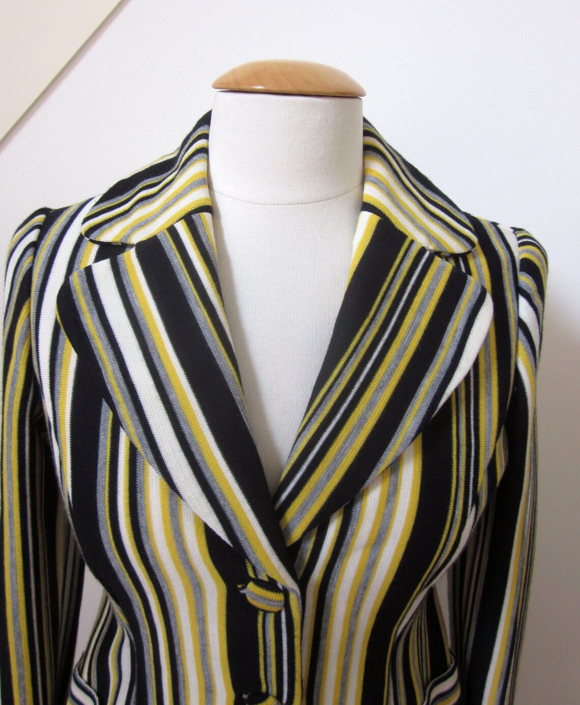 Mod Jacket / Fits S / 60s Striped Jacket / Mod Knit Jacket / - Etsy