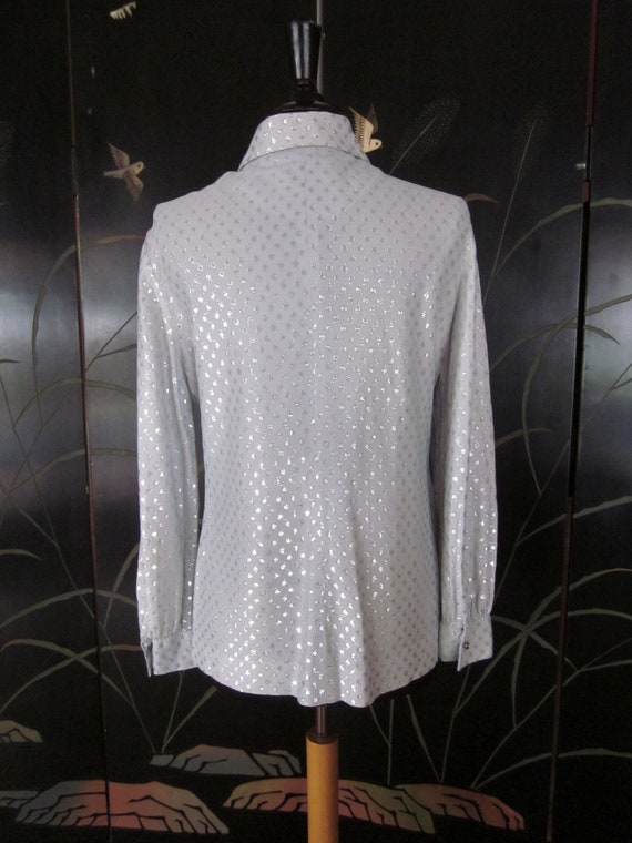 60s lame Blouse / Vintage Silver Lame blouse / 60… - image 7