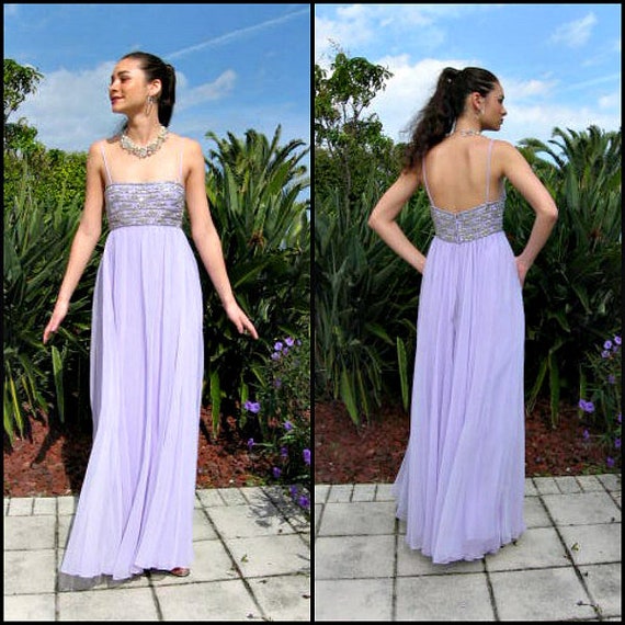 Victoria Royal Gown / Vintage Lavender Gown / Silv