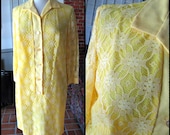 GISELLE Miami Dress / fits M-L / 60s yellow lace dress / Mod 60s lace dress / vintage lace dress / yellow lace dress