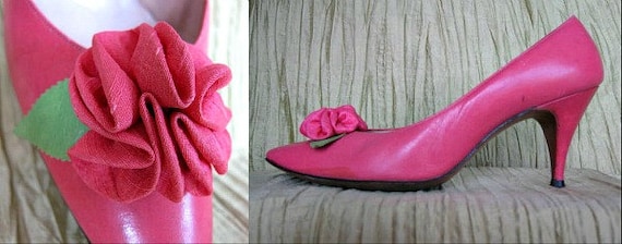1950s Pink Flower Shoes // D'ANTONIO with Lido Las