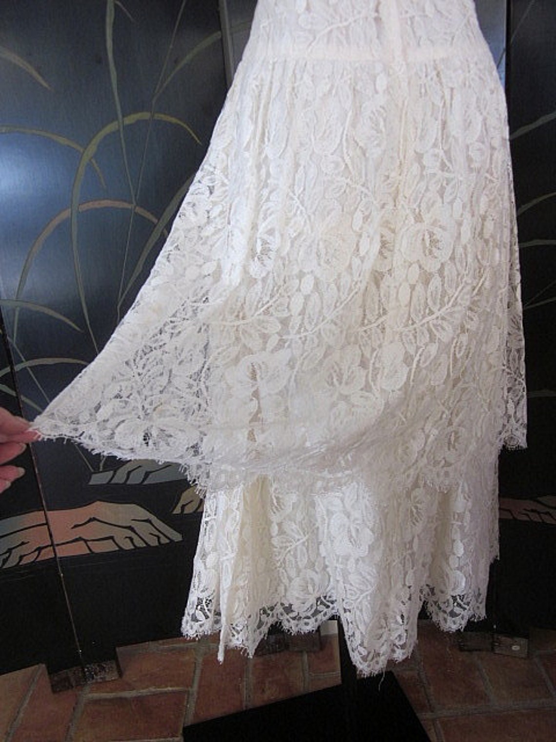 Lace Wedding Dress / Ivory Lace Wedding Dress / Vintage Lace - Etsy