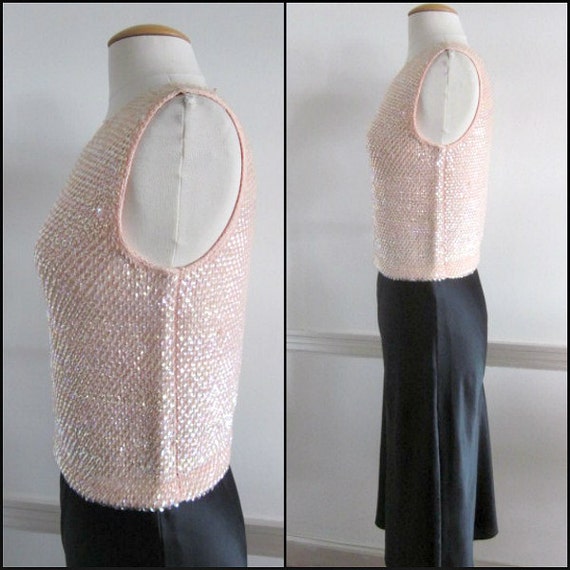 50s Pink Sequined Sweater / Vintage Pink Sequined… - image 3
