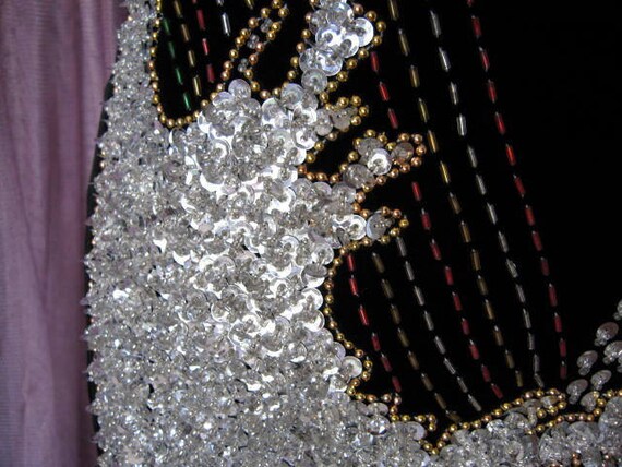 Velvet beaded gown / Vintage Velvet Gown / Silk V… - image 10