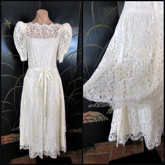 Lace Wedding Dress / Ivory lace Wedding Dress / Vi