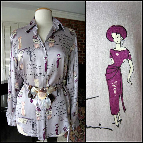 Via Condotti Blouse / Lavender Blouse / French Fas