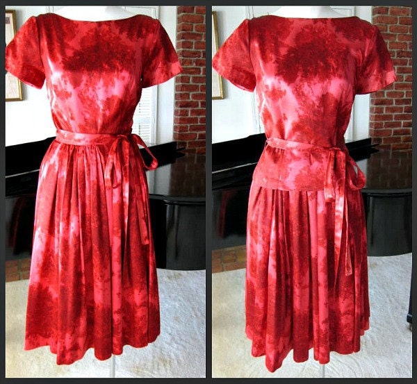 NELLY De GRAB Vintage 50s 1950s 2-pc Dress Skirt Blouse Top // Fits XS ...
