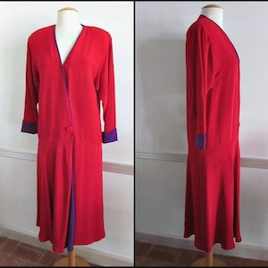 Giorgio Sant&#39;Angelo Marjer Parts Vintage Dress / fits S-M / 20s 1920s Drop Waist Style / Elizabeth Arden Salon / Flapper Style