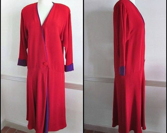 Giorgio Sant'Angelo Marjer Parts Vintage Dress / fits S-M / 20s 1920s Drop Waist Style / Elizabeth Arden Salon / Flapper Style