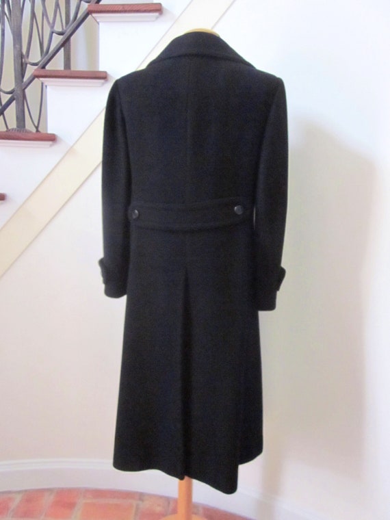 70s Black Cashmere Coat / Regency Cashmere Coat /… - image 5