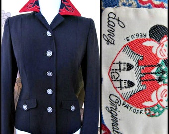 Vintage Lanz Original Jacket / Trachten Jacket / fits S / Folkloric Lanz Jacket / Navy Blue Trachten Jacket / 40s Lanz Original Jacket