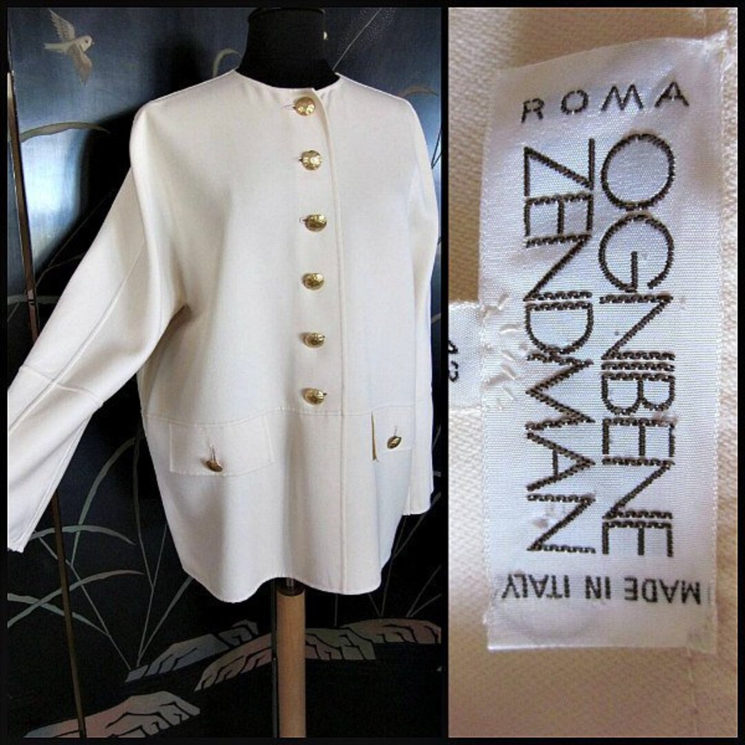 Ognibene Zendman Jacket / Italian Couture Jacket / 80s Ivory
