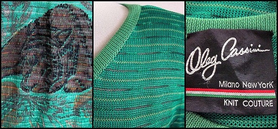 OLEG CASSINI Knit Couture Sweater / vintage 80s 1… - image 5