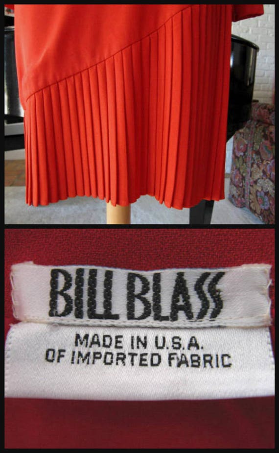 BILL BLASS Red Dress / Vintage Bill Blass Dress /… - image 5