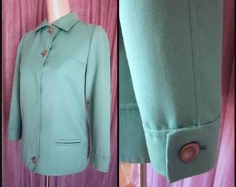 Chaqueta verde de BILL BLASS / doble cara lana / / encaje XS-S / / Seafoam Green