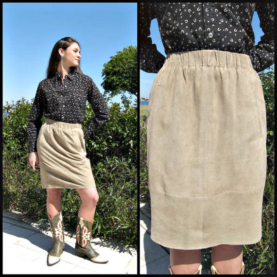 Calvin Klein Suede skirt / fits S / Vintage Calvin