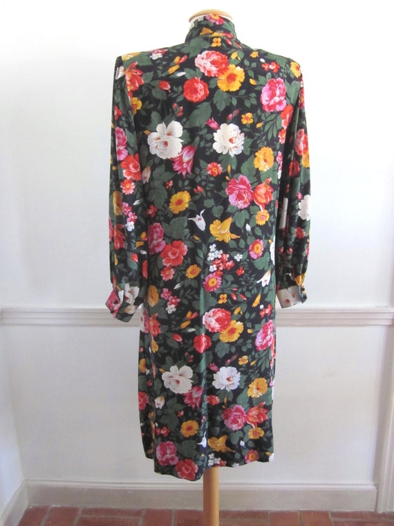 ALBERT NIPON Boutique Vintage Dress / Floral silk… - image 3