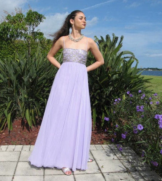 Victoria Royal Gown / Vintage Lavender Gown / Sil… - image 8