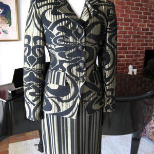 Mary Mcfadden Collection Suit / 80s Gold Brocade Suit / Fits S / Mary ...