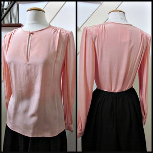 Valentino Pink Blouse / fits M / Vintage Valentino Boutique Silk Blouse / 70s Valentino Pink Blouse / Valentino Silk Blouse