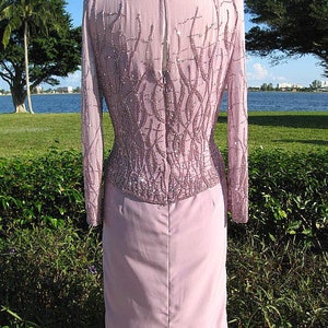 Lavender Beaded Dress / Vintage Lavender Cocktail Dress / fits M / Vintage Lavender Dress / Lavender Cocktail Dress / Lavender MOB dress image 6