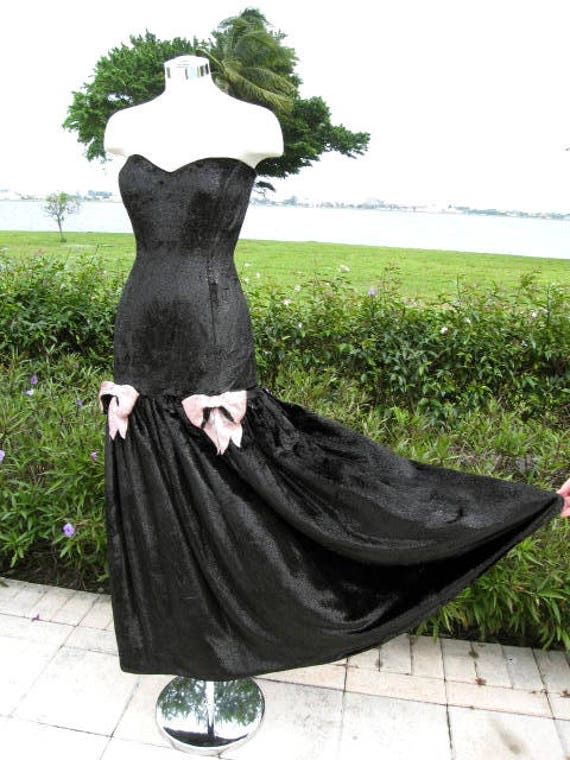 Martieri Roma Couture Gown / 80s Velvet Gown / Ve… - image 7