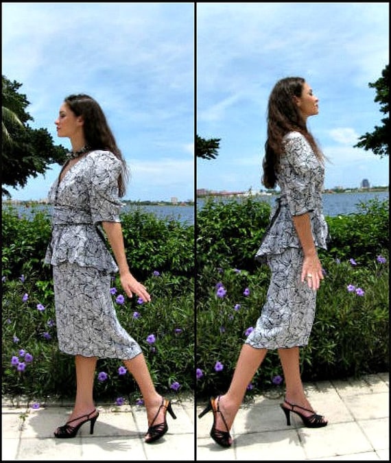 Vintage 80s Peplum Skirt Suit: Holly's Harp Two-P… - image 3