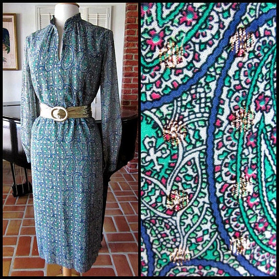 Nat Kaplan Couture Dress / Vintage 60s Lame' Dress