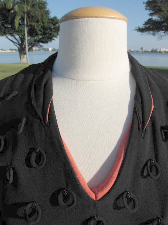 Robbie Robinson Dress / 1940s Black Dress / 40s d… - image 9