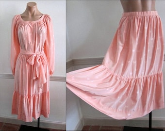 HANAE MORI 70s Dress / Hanae Mori  3 piece outfit / fits S / 70s Peasant Dress skirt blouse / butterflies / made in Japan