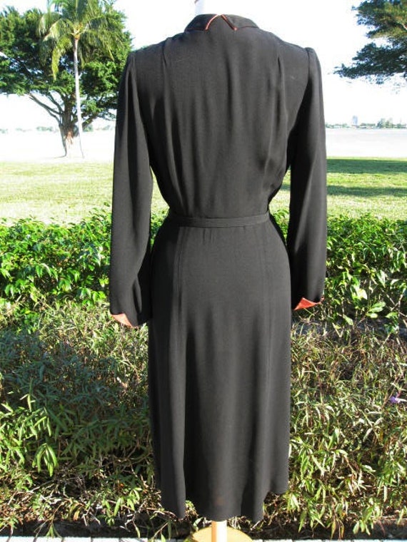 Robbie Robinson Dress / 1940s Black Dress / 40s d… - image 6