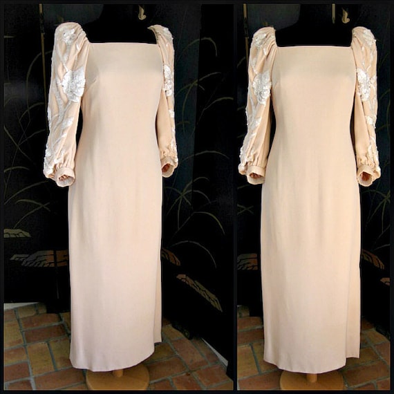 Pink Couture Gown / Couture Blush Gown / Vintage C