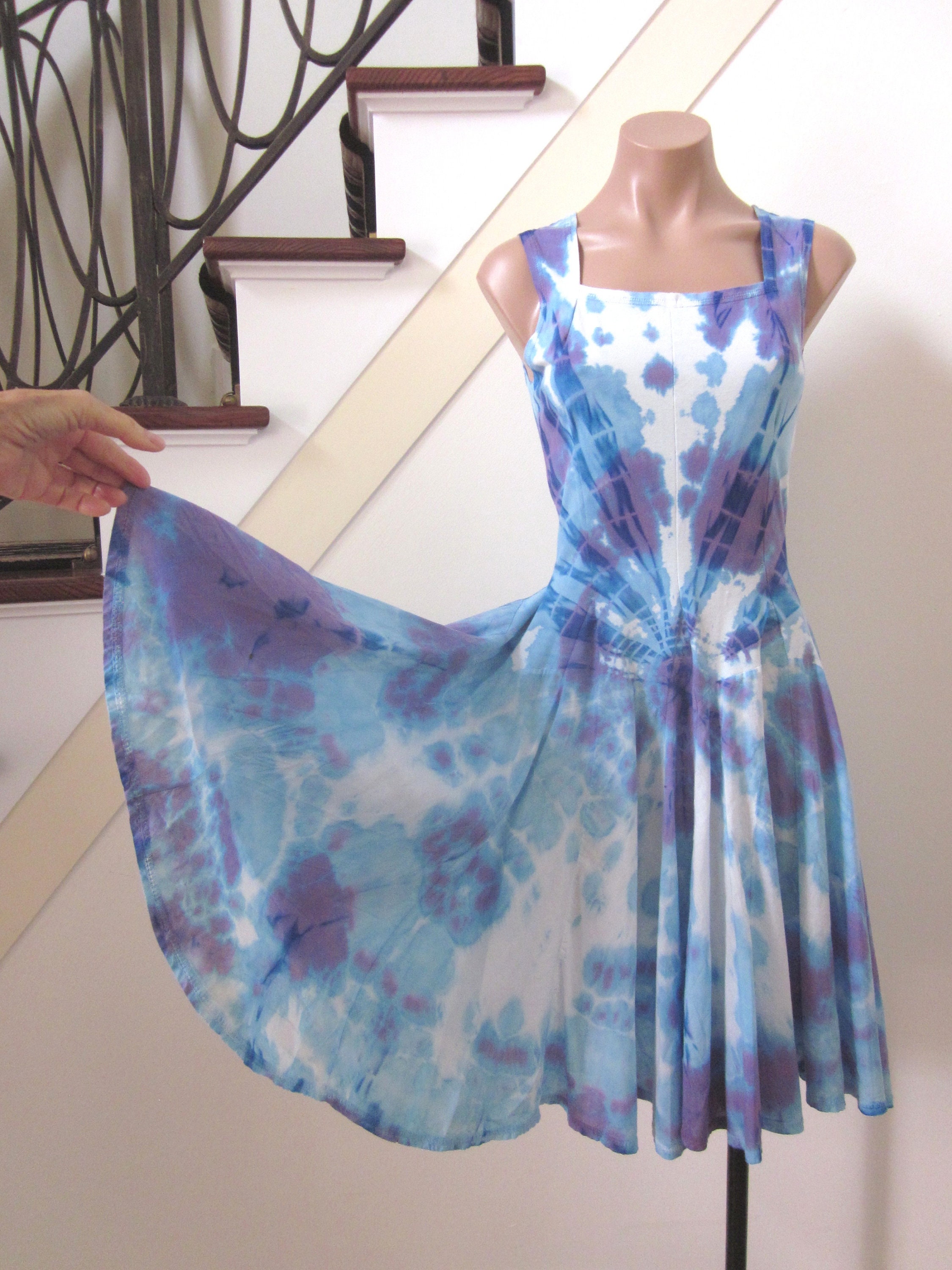 Vintage 90s Tie Dye Dress: Luna Luz Cotton Lycra S-M - Etsy