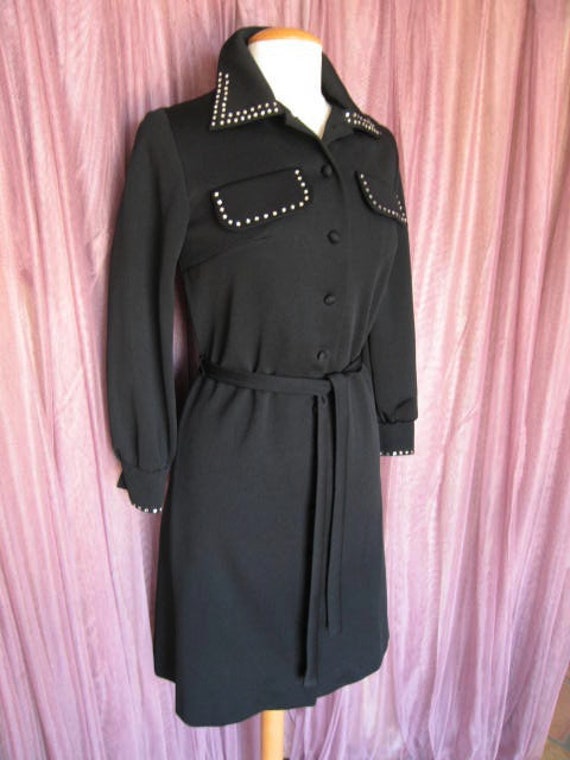 Mod Dress / 70s Mod Black Dress / Andrea Gayle Vi… - image 4
