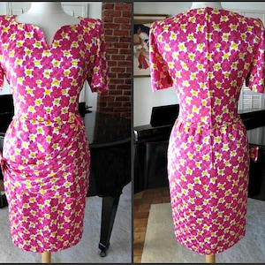 MARTHA Palm Beach Dress / Vintage 80s Silk Dress / Vintage Dress Made in Italy / Pink Silk Dress / Vintage 80s Martha Palm Beach Dress image 1