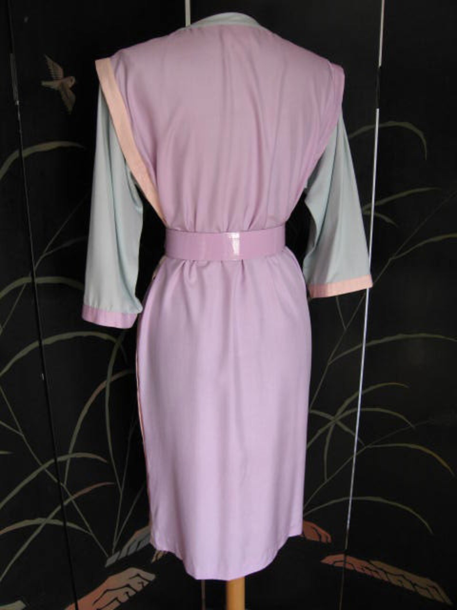 Oleg Cassini Colorblock Taffeta Shirtdress