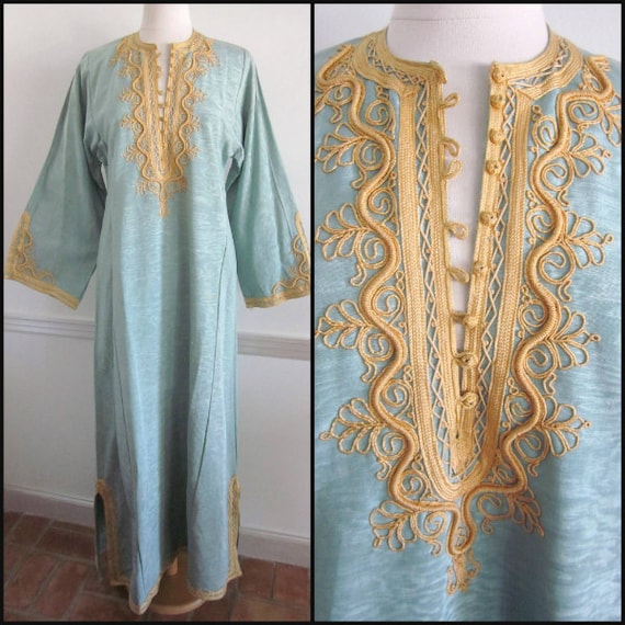 70s Caftan / Vintage Caftan / Moire Caftan / fits… - image 1