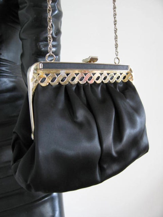 MOD LEWISETTE vintage 60s purse / 60s MOD satin s… - image 2