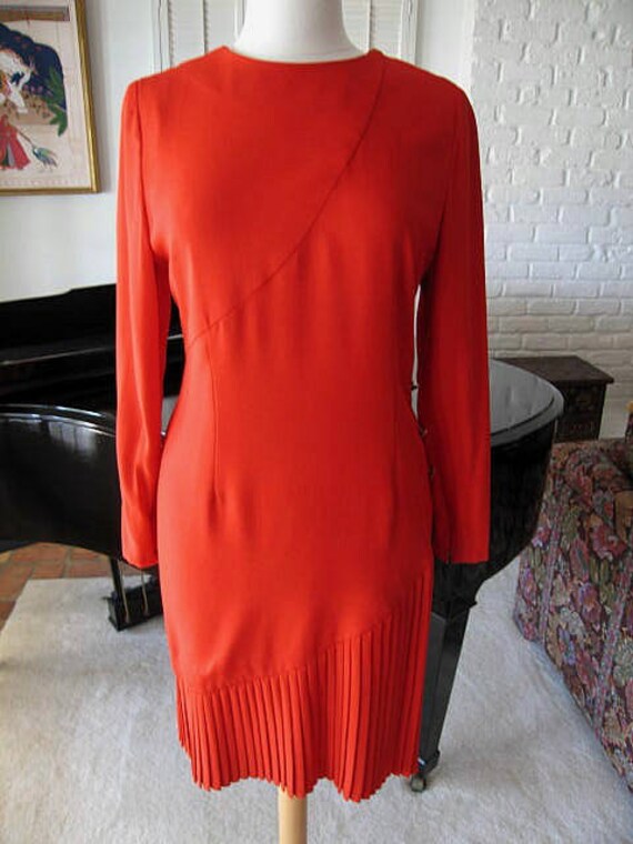 BILL BLASS Red Dress / Vintage Bill Blass Dress /… - image 2