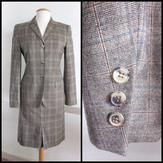 Calvin Klein Collection Suit / Cashmere Wool Plaid