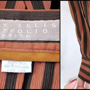 Perry Ellis Portfolio / fits S Sz 6 petite / vintage Perry Ellis / Perry Ellis Dress / Perry Ellis suit / Crinkle Silk Stripe image 5