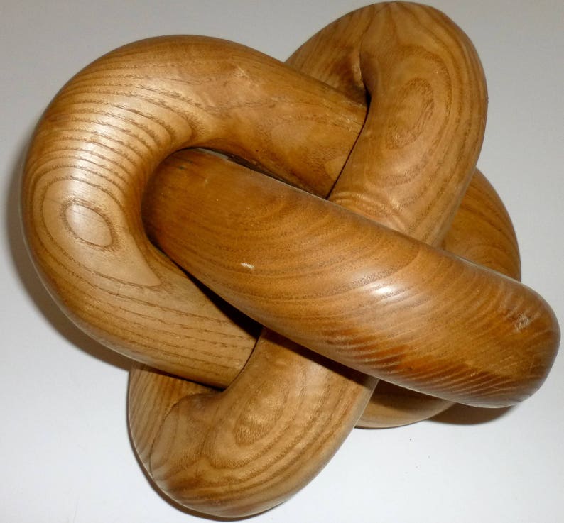 Borromean rings hand carved wood knot sculpture of hopf / Etsy