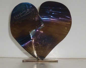 Dancing Hearts, abstract sculpture of steel hearts