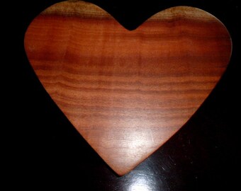 Arizona Sycamore Heart, hand carved wood heart sculpture, unique  carving, live edge on one side