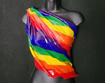 SALDI Top in resina arcobaleno in stile acrilico per donna Form Pride