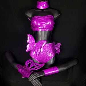 Butterfly Full Body Halloween Costume in Vibrant Hot Sparkle Pink Butterfly queen